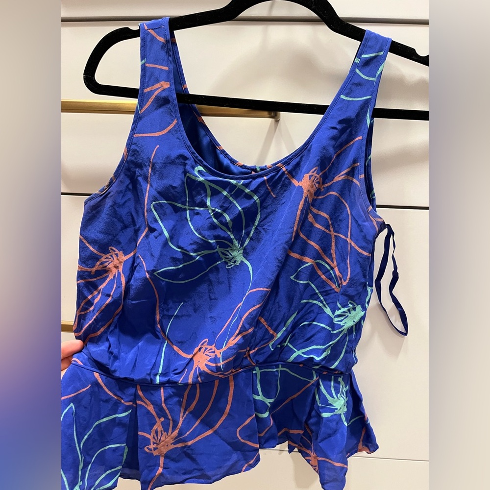 Anthropologie Silk Blue Blouse Size 6